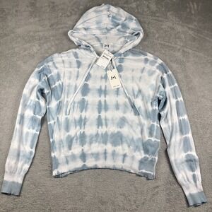 NWT John + Jenn Tie Dye Lightweight Hoodie Sweatshirt Blue Wash Women's Small